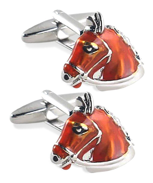Vittorio Vico Animal Themed Cufflinks in Gift Box: CL36XX Series - Brown Horse Head - Cufflinks - Vittorio Vico
