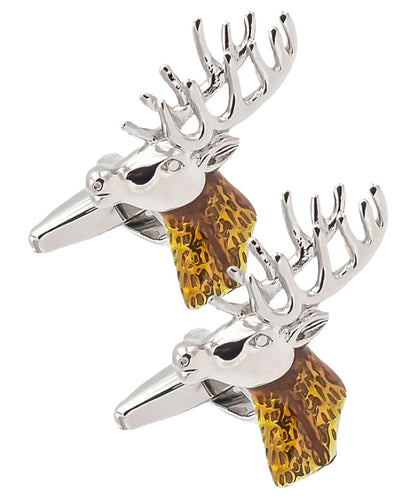 Vittorio Vico Animal Themed Cufflinks in Gift Box: CL36XX Series - Gold Elk Head - Cufflinks - Vittorio Vico