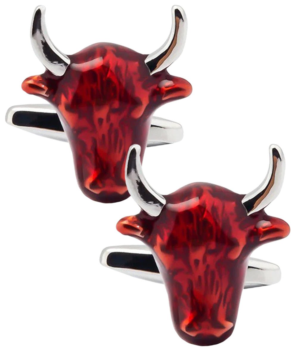 Vittorio Vico Animal Themed Cufflinks in Gift Box: CL36XX Series - Red Bull Head - Cufflinks - Vittorio Vico