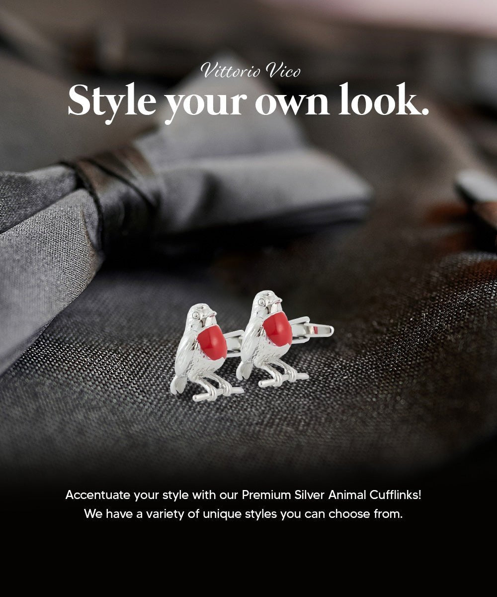 Vittorio Vico Animal Themed Cufflinks in Gift Box: CL36XX Series - Red Cuckoo - Cufflinks - Vittorio Vico