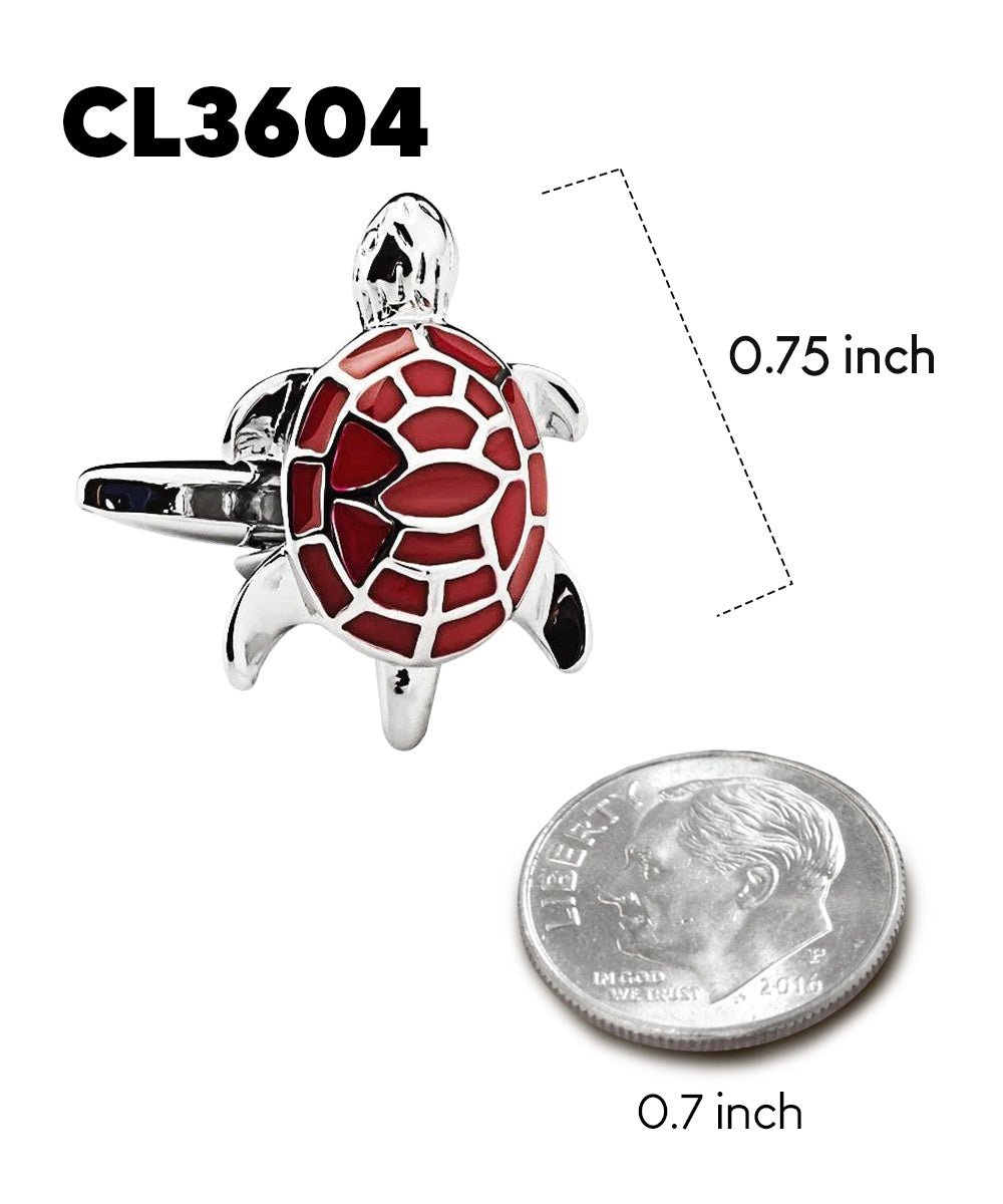 Vittorio Vico Animal Themed Cufflinks in Gift Box: CL36XX Series - Red Turtle - Cufflinks - Vittorio Vico