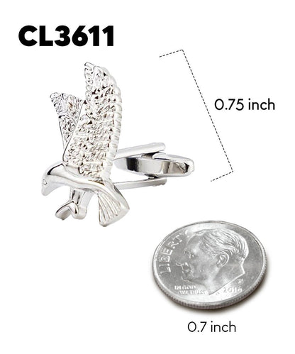 Vittorio Vico Animal Themed Cufflinks in Gift Box: CL36XX Series - Silver Eagle - Cufflinks - Vittorio Vico