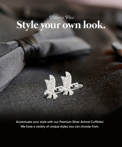 Vittorio Vico Animal Themed Cufflinks in Gift Box: CL36XX Series - Silver Eagle - Cufflinks - Vittorio Vico