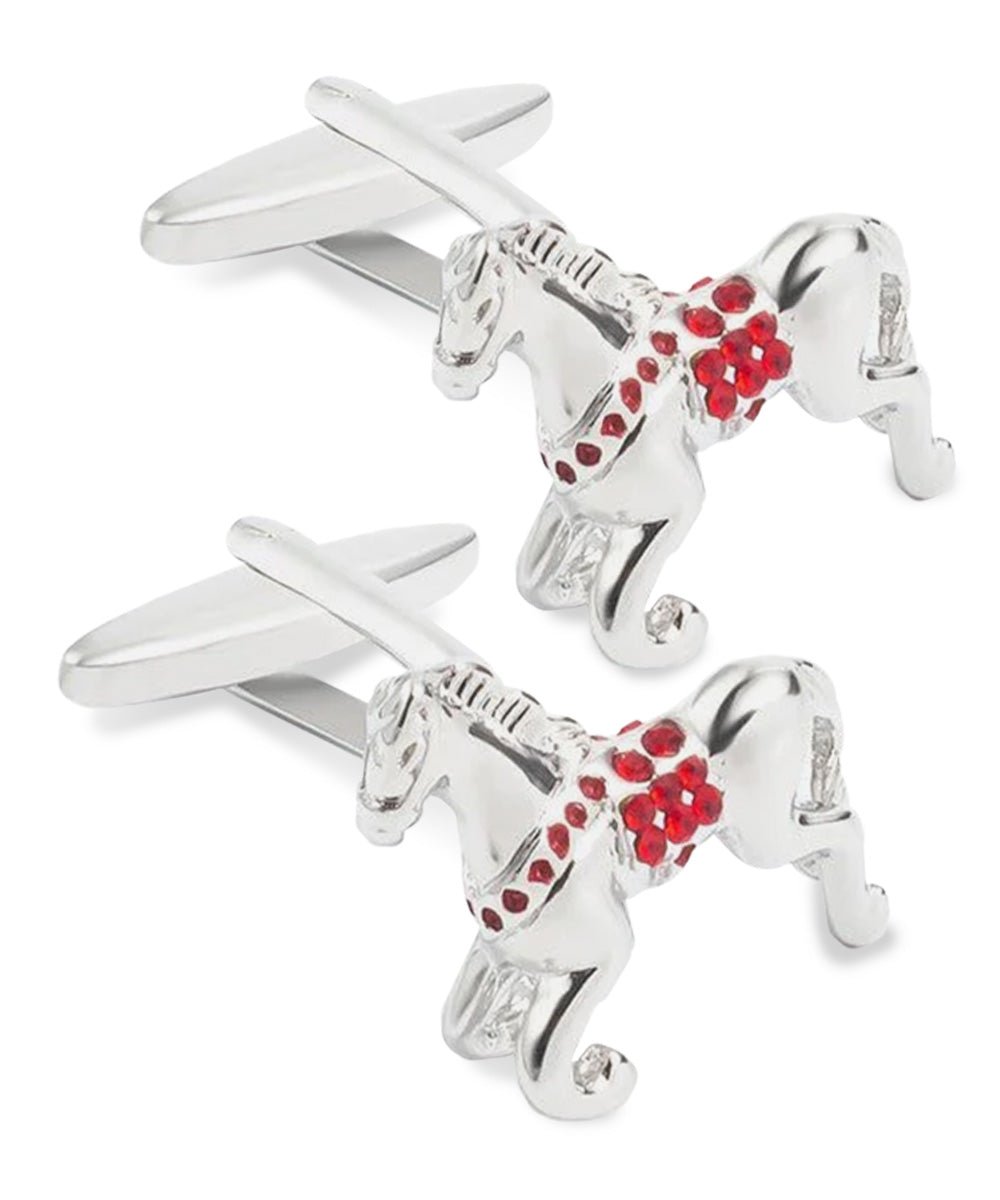 Vittorio Vico Animal Themed Cufflinks in Gift Box: CL36XX Series - Silver Racing Horse - Cufflinks - Vittorio Vico