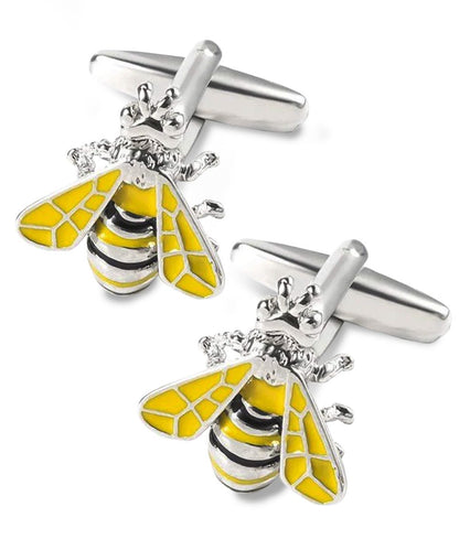 Vittorio Vico Animal Themed Cufflinks in Gift Box: CL36XX Series - Yellow Bee - Cufflinks - Vittorio Vico
