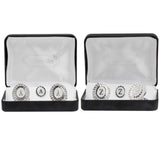 Vittorio Vico Bling Initial Cufflinks & Tie Tack Set in Gift Box - Gold - Initial Cufflinks - Vittorio Vico