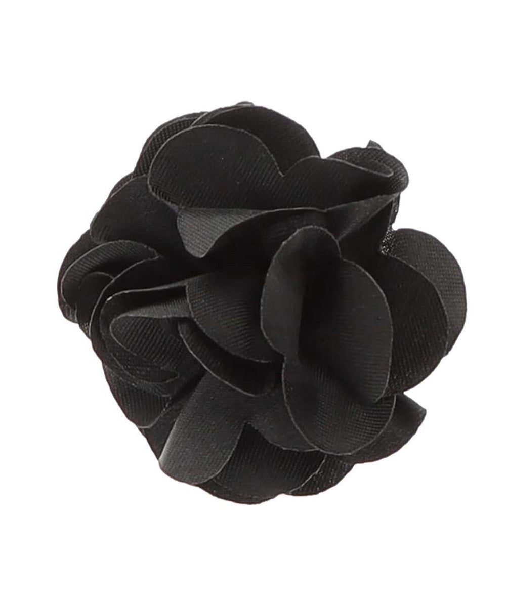 Vittorio Vico Boy's Satin Flower Lapel Pin - Black - Boyswear - Vittorio Vico