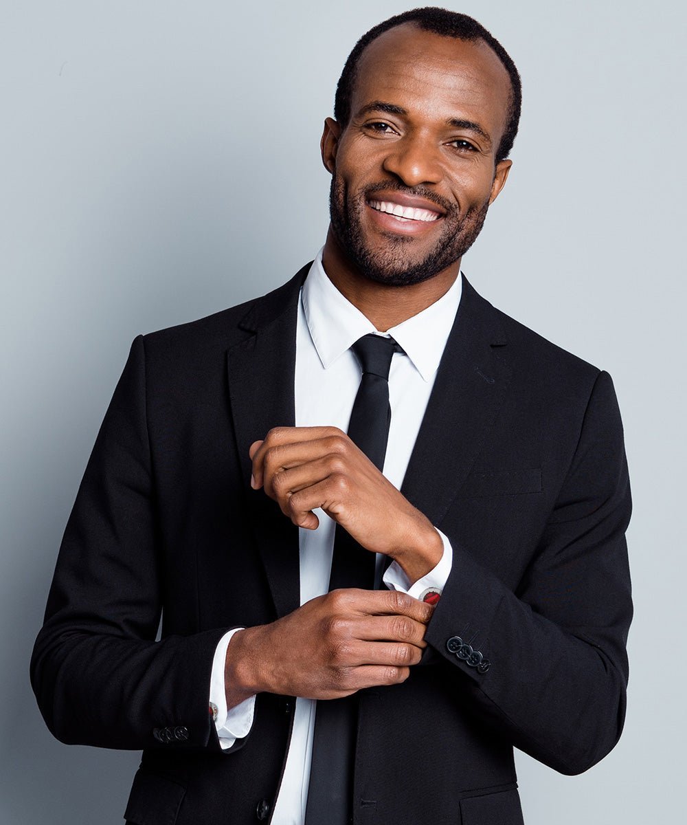 Vittorio Vico Button Colorstone Cufflinks: CL18XX Series - Red and Silver - Cufflinks - Vittorio Vico