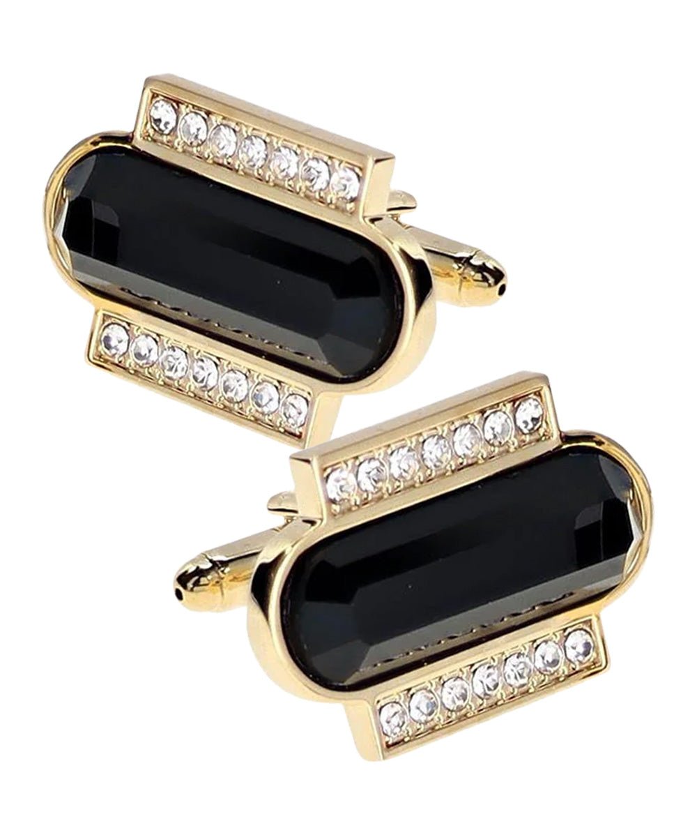 Vittorio Vico Capsule Colorstone Cufflinks: CL17XX Series - Black and Gold - Cufflinks - Vittorio Vico