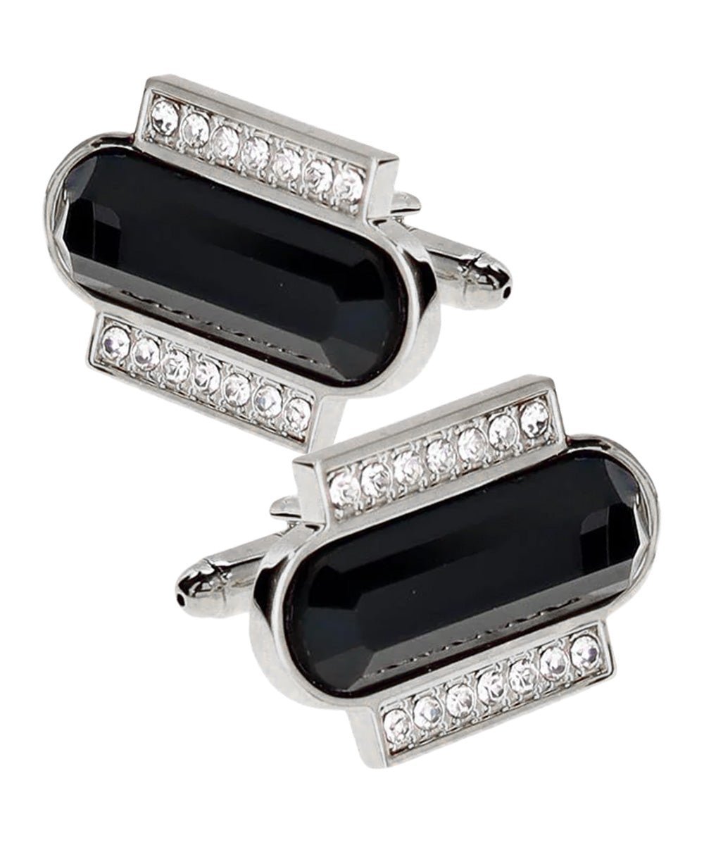 Vittorio Vico Capsule Colorstone Cufflinks: CL17XX Series - Black and Silver - Cufflinks - Vittorio Vico