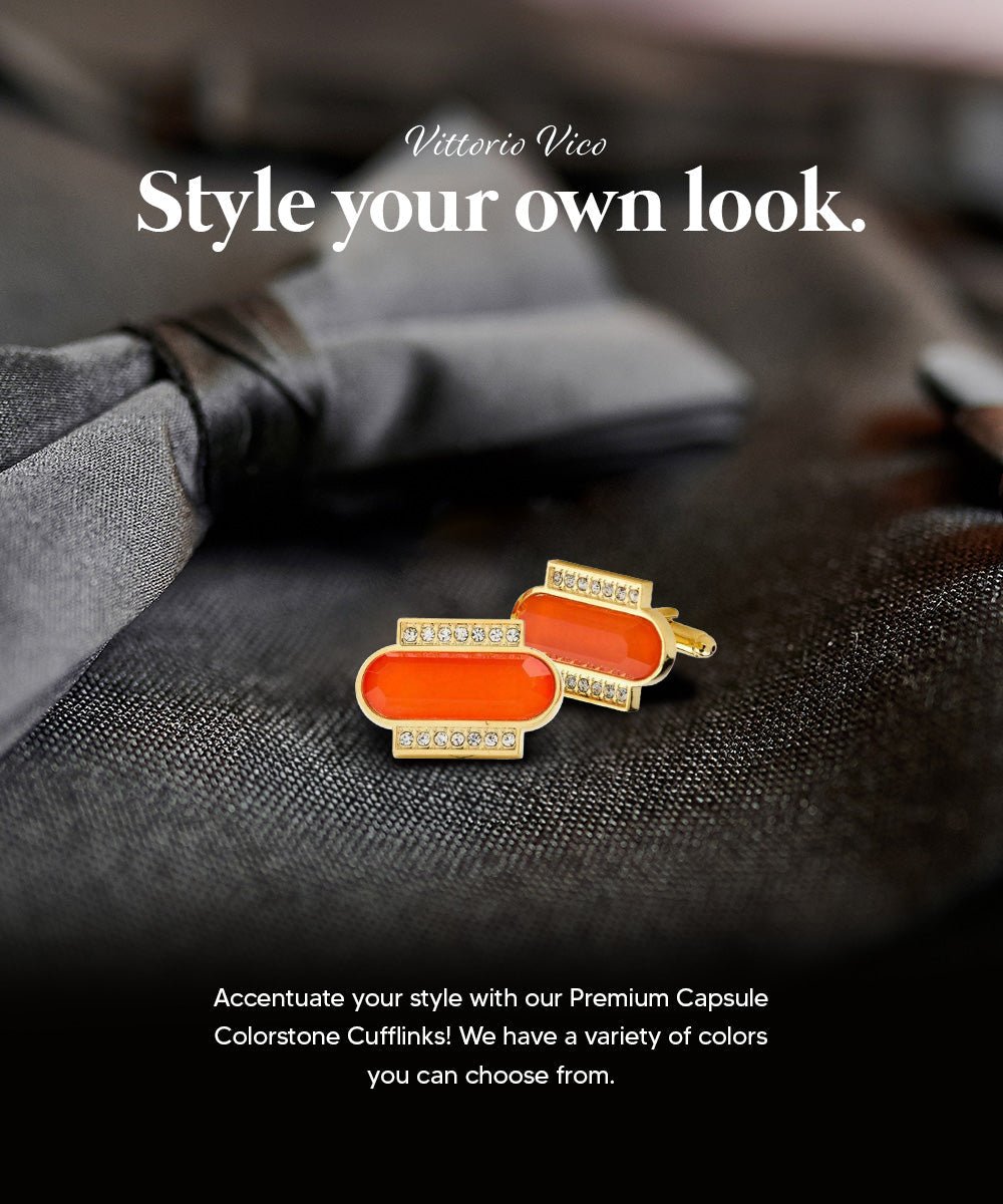 Vittorio Vico Capsule Colorstone Cufflinks: CL17XX Series - Hot Pink and Silver - Cufflinks - Vittorio Vico
