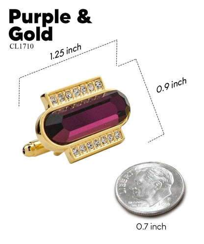 Vittorio Vico Capsule Colorstone Cufflinks: CL17XX Series - Purple and Gold - Cufflinks - Vittorio Vico