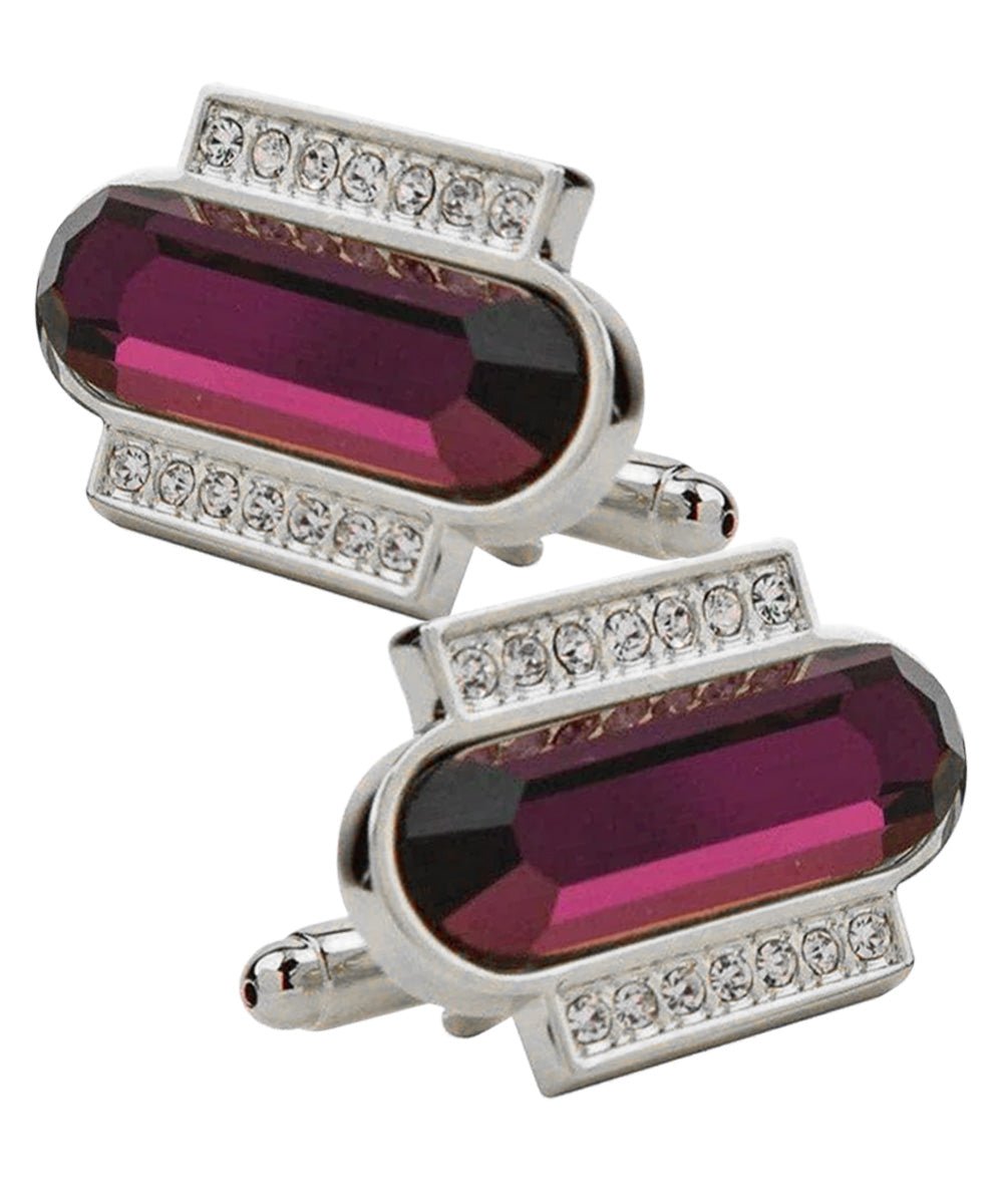 Vittorio Vico Capsule Colorstone Cufflinks: CL17XX Series - Purple and Silver - Cufflinks - Vittorio Vico