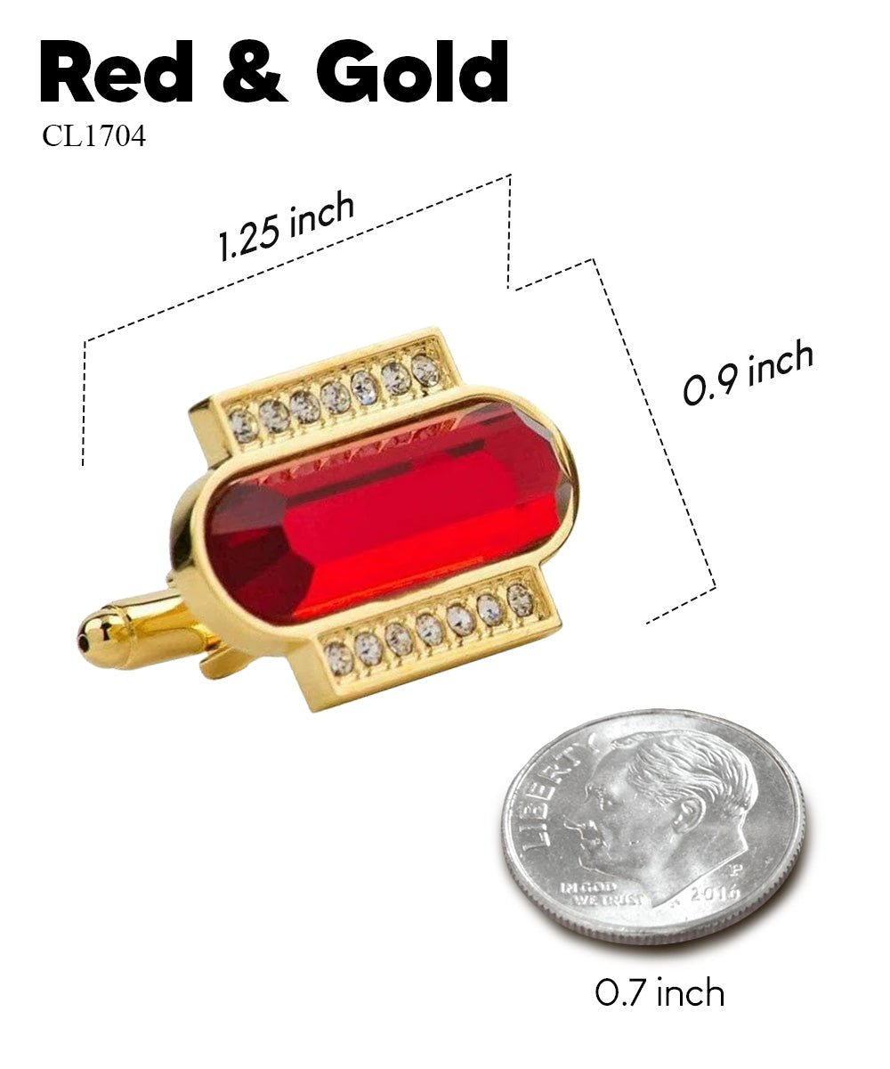 Vittorio Vico Capsule Colorstone Cufflinks: CL17XX Series - Red and Gold - Cufflinks - Vittorio Vico