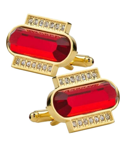 Vittorio Vico Capsule Colorstone Cufflinks: CL17XX Series - Red and Gold - Cufflinks - Vittorio Vico