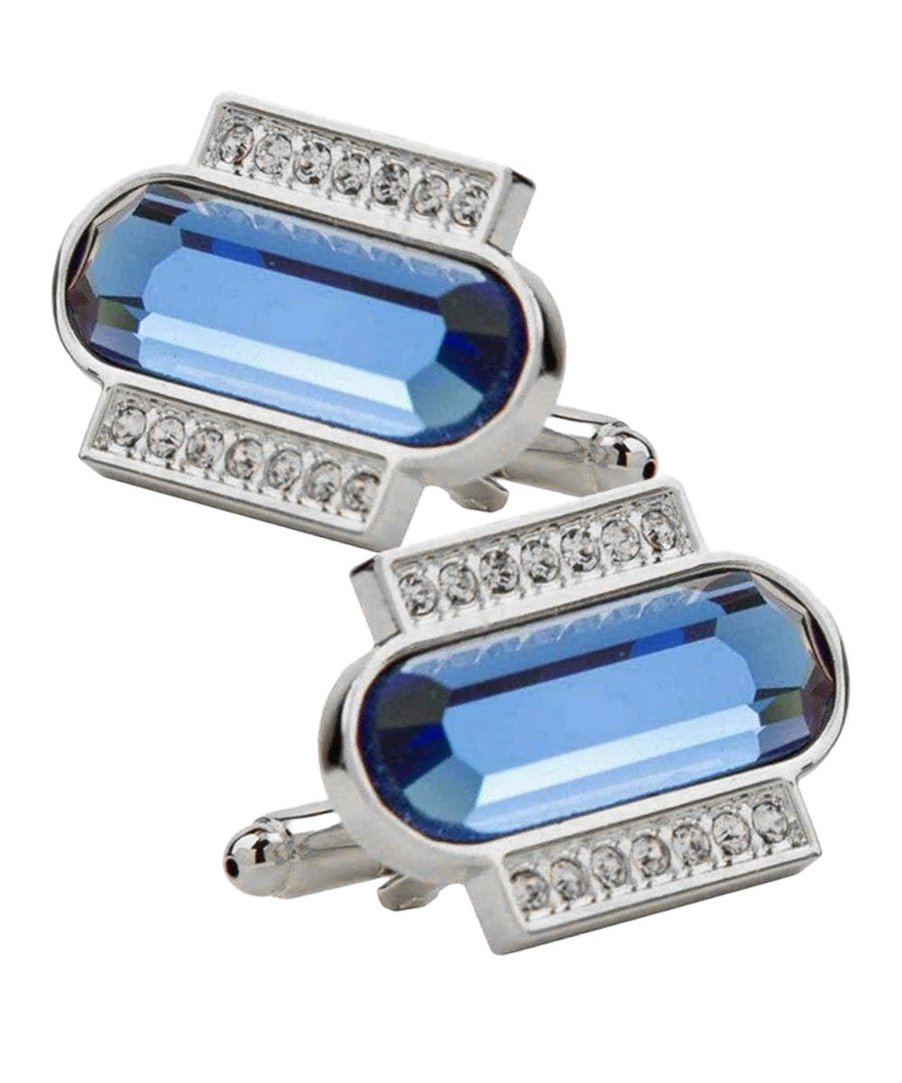 Vittorio Vico Capsule Colorstone Cufflinks: CL17XX Series - Royal Blue and Silver - Cufflinks - Vittorio Vico