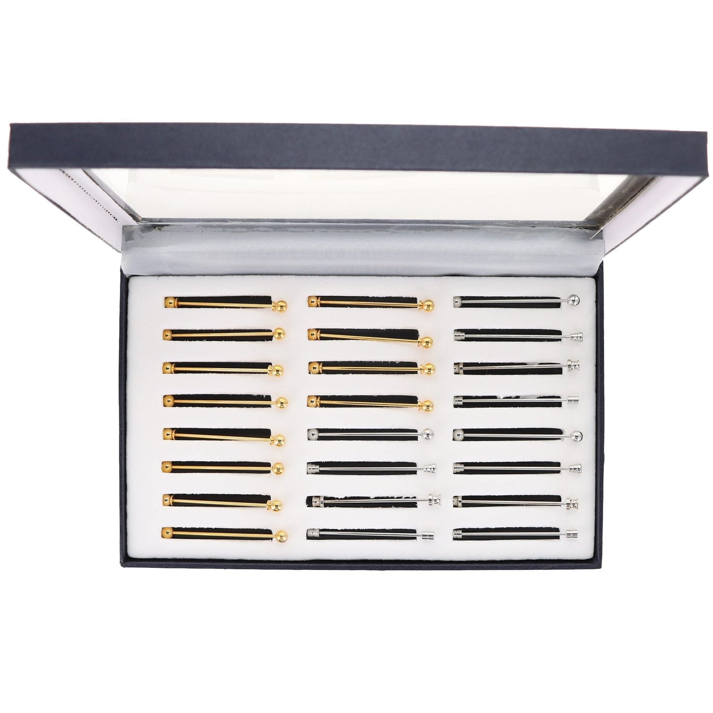 Vittorio Vico Collar Bars in Presentation Box: 24 Pack - Gold and Silver - Collar Bars - Vittorio Vico