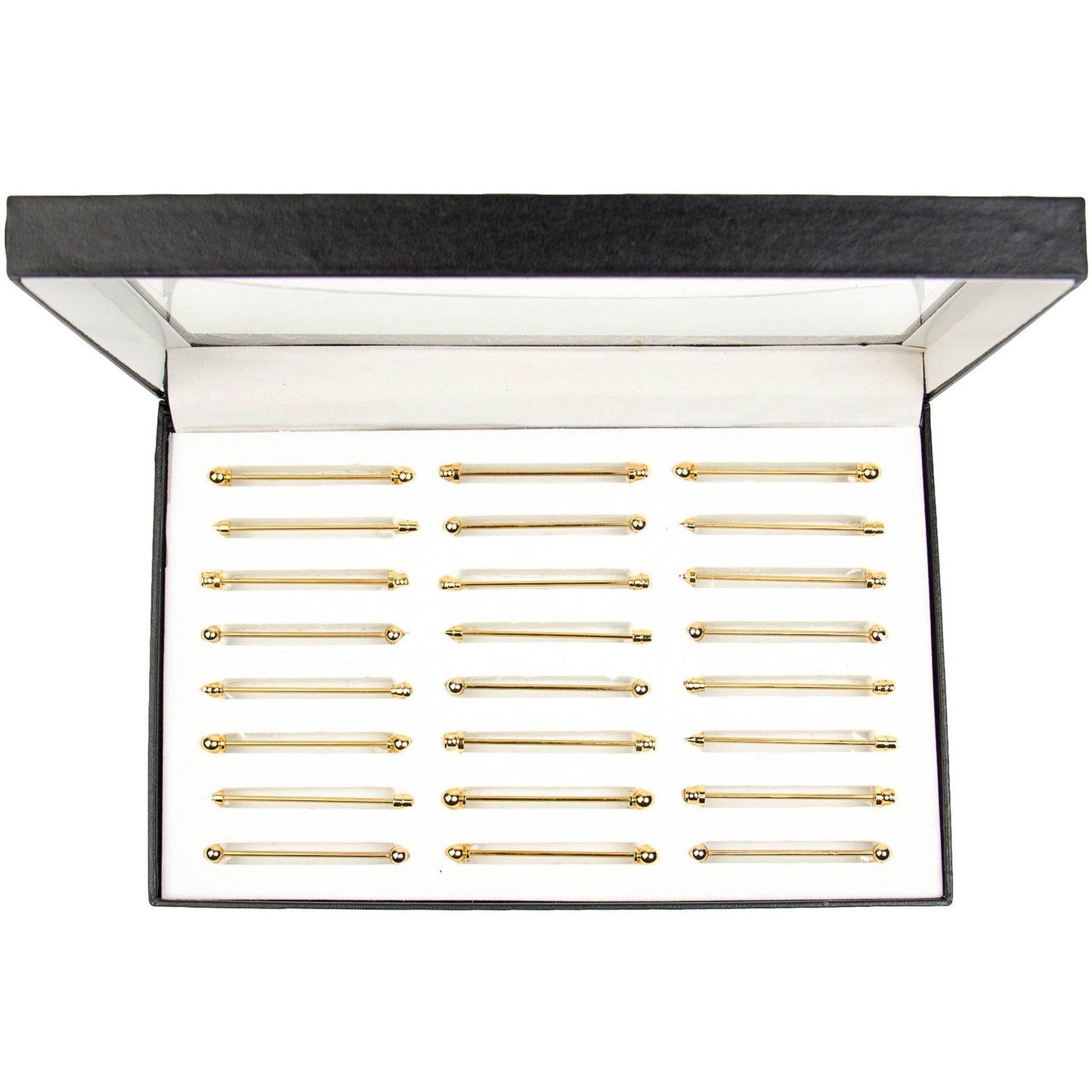 Vittorio Vico Collar Bars in Presentation Box: 24 Pack - Gold - Collar Bars - Vittorio Vico