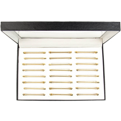 Vittorio Vico Collar Bars in Presentation Box: 24 Pack - Gold - Collar Bars - Vittorio Vico