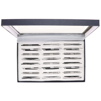 Vittorio Vico Collar Bars in Presentation Box: 24 Pack - Silver - Collar Bars - Vittorio Vico