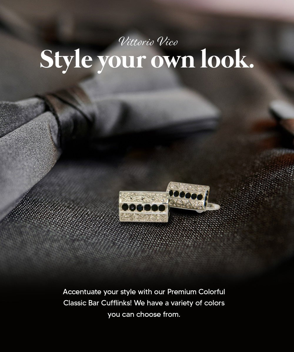 Vittorio Vico Colorful Classic Bar Cufflinks: CL19XX Series - CL 1900 - Cufflinks - Vittorio Vico
