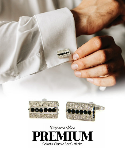 Vittorio Vico Colorful Classic Bar Cufflinks: CL19XX Series - CL 1900 - Cufflinks - Vittorio Vico