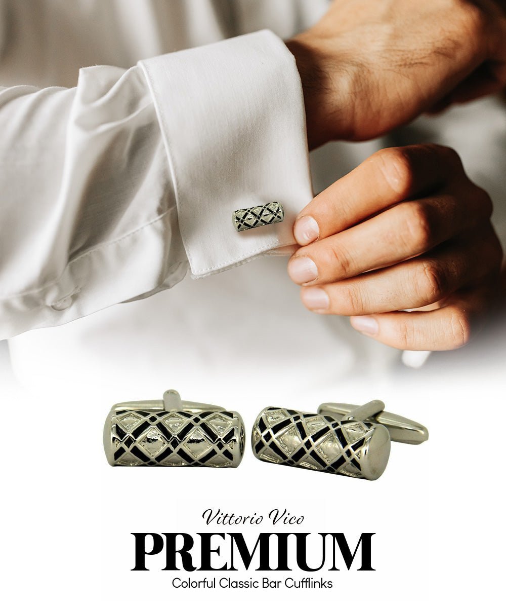 Vittorio Vico Colorful Classic Bar Cufflinks: CL19XX Series - CL 1901 - Cufflinks - Vittorio Vico