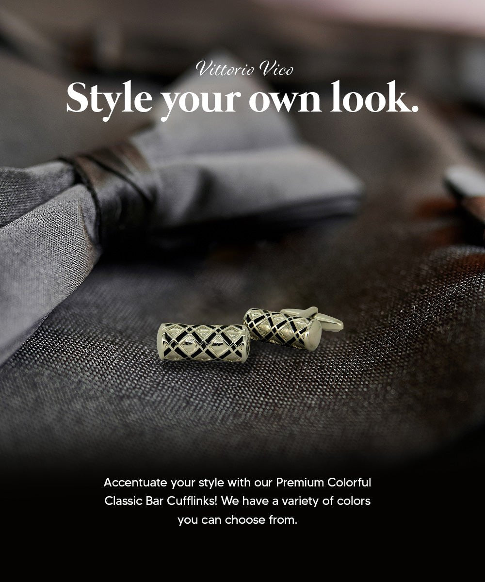 Vittorio Vico Colorful Classic Bar Cufflinks: CL19XX Series - CL 1901 - Cufflinks - Vittorio Vico