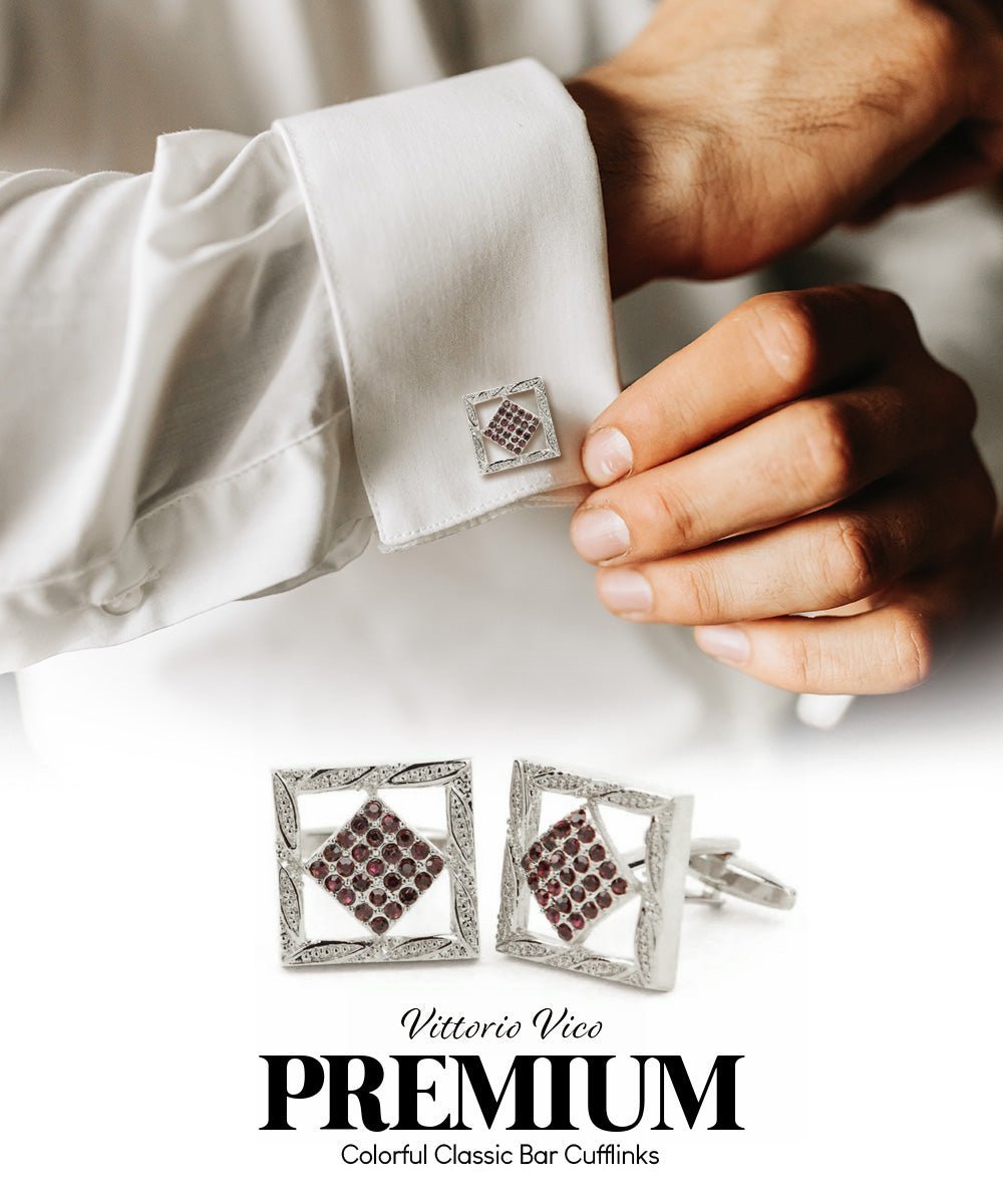Vittorio Vico Colorful Classic Bar Cufflinks: CL19XX Series - CL 1903 - Cufflinks - Vittorio Vico