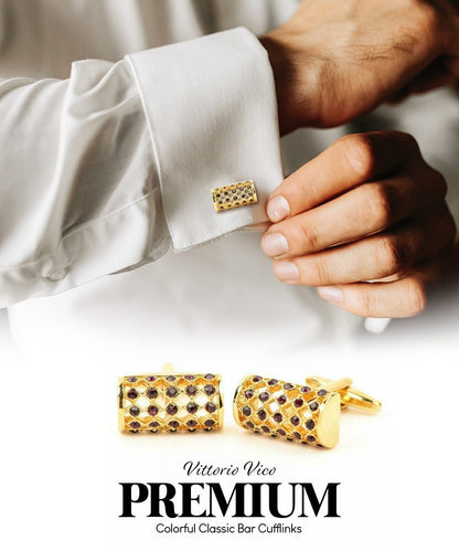 Vittorio Vico Colorful Classic Bar Cufflinks: CL19XX Series - CL 1904 - Cufflinks - Vittorio Vico