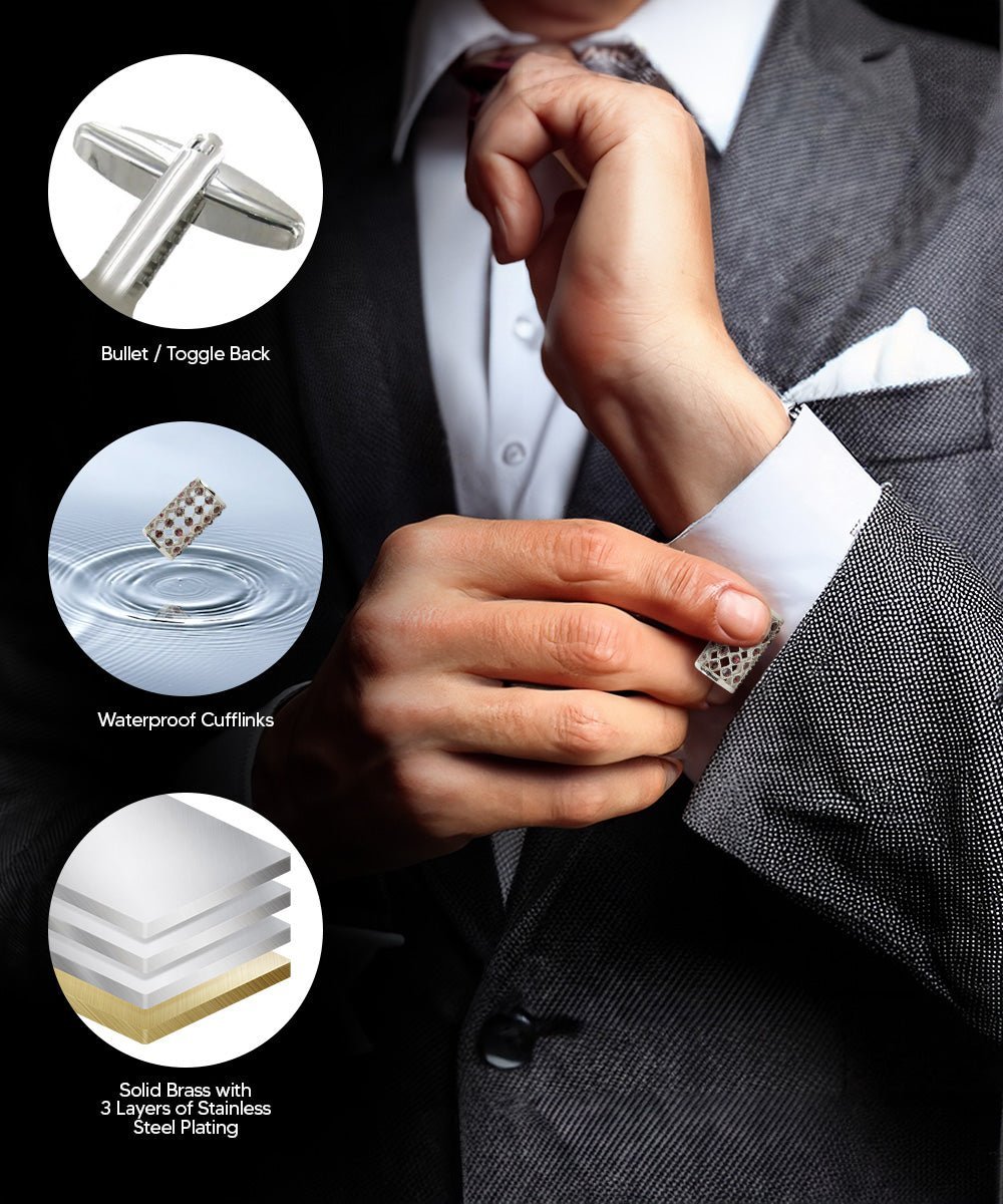 Vittorio Vico Colorful Classic Bar Cufflinks: CL19XX Series - CL 1905 - Cufflinks - Vittorio Vico