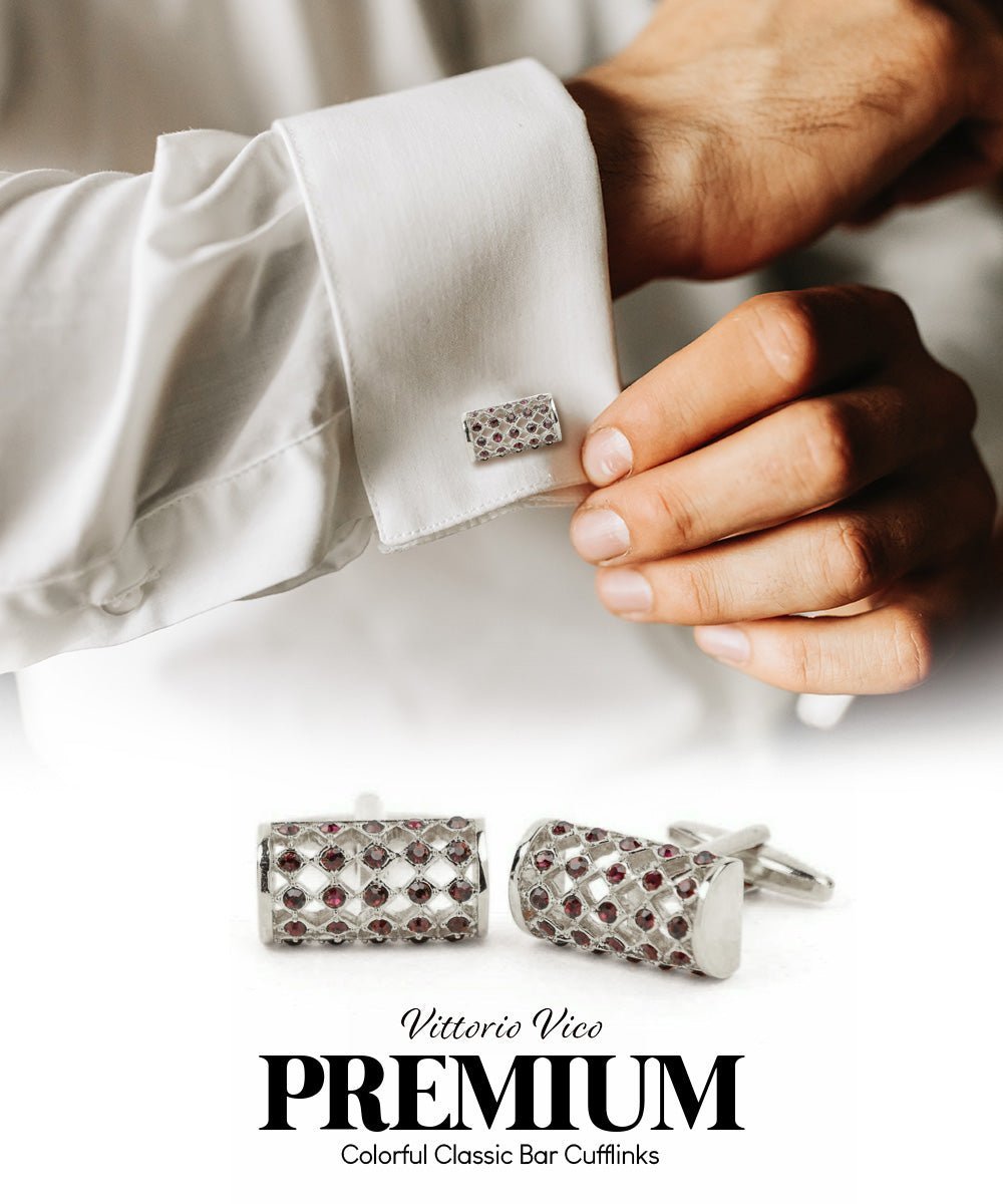 Vittorio Vico Colorful Classic Bar Cufflinks: CL19XX Series - CL 1905 - Cufflinks - Vittorio Vico