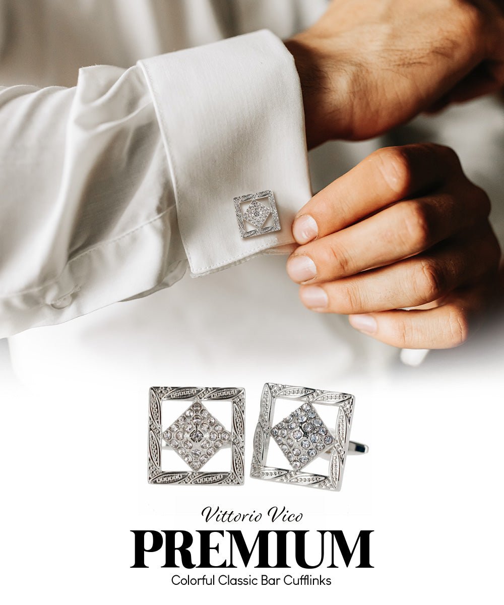 Vittorio Vico Colorful Classic Bar Cufflinks: CL19XX Series - CL 1906 - Cufflinks - Vittorio Vico