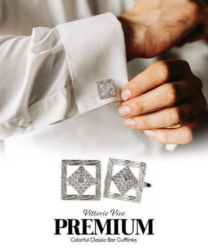 Vittorio Vico Colorful Classic Bar Cufflinks: CL19XX Series - CL 1906 - Cufflinks - Vittorio Vico