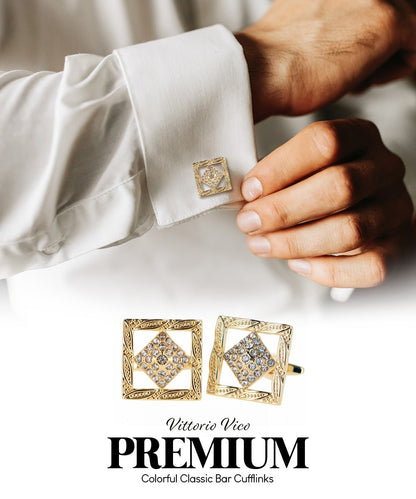 Vittorio Vico Colorful Classic Bar Cufflinks: CL19XX Series - CL 1907 - Cufflinks - Vittorio Vico