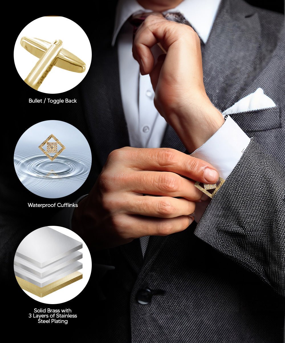 Vittorio Vico Colorful Classic Bar Cufflinks: CL19XX Series - CL 1907 - Cufflinks - Vittorio Vico