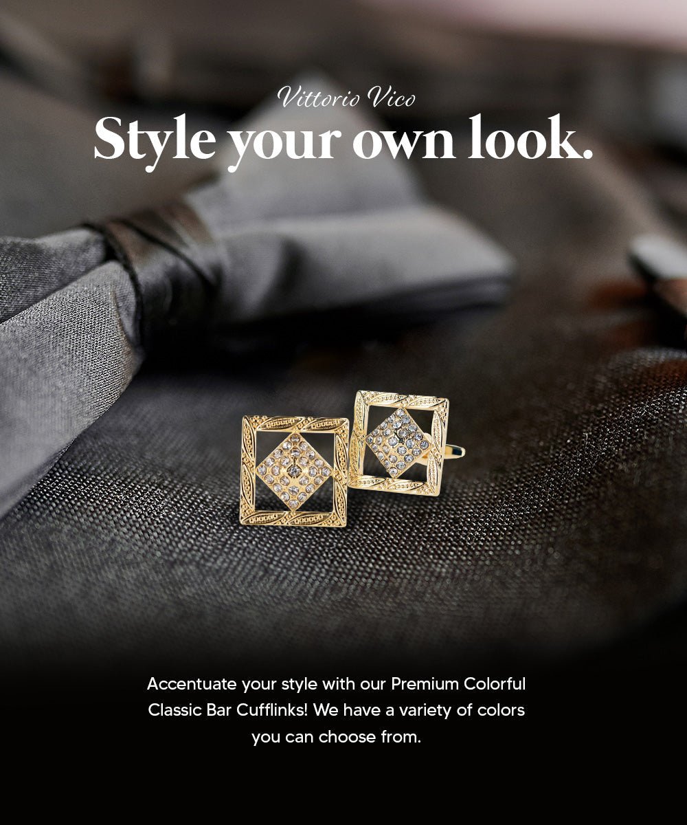 Vittorio Vico Colorful Classic Bar Cufflinks: CL19XX Series - CL 1907 - Cufflinks - Vittorio Vico