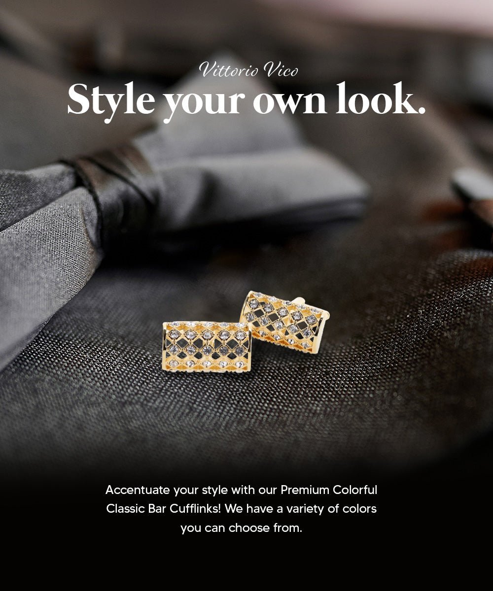 Vittorio Vico Colorful Classic Bar Cufflinks: CL19XX Series - CL 1908 - Cufflinks - Vittorio Vico