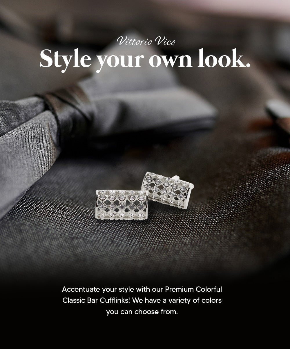 Vittorio Vico Colorful Classic Bar Cufflinks: CL19XX Series - CL 1900 - Cufflinks - Vittorio Vico