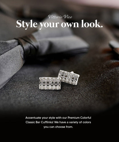 Vittorio Vico Colorful Classic Bar Cufflinks: CL19XX Series - CL 1900 - Cufflinks - Vittorio Vico