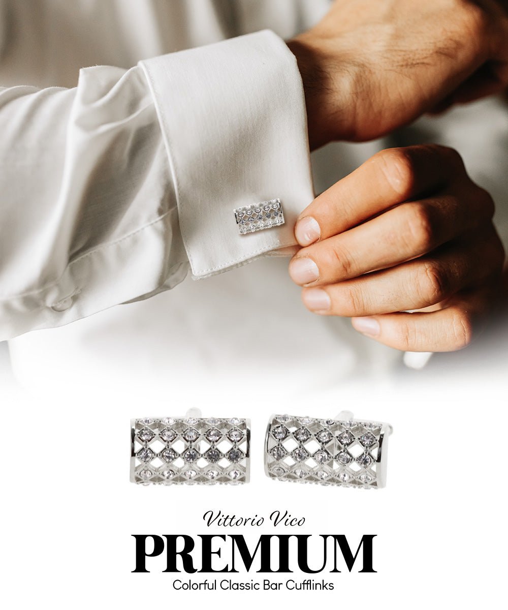 Vittorio Vico Colorful Classic Bar Cufflinks: CL19XX Series - CL 1900 - Cufflinks - Vittorio Vico