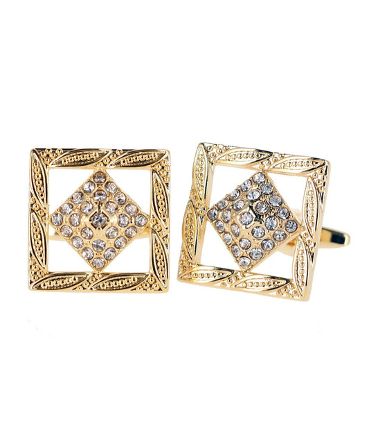 Vittorio Vico Gold Iced Wedding Cufflinks in Gift Box: CL100x Series - CL 1000 - Cufflinks - Vittorio Vico