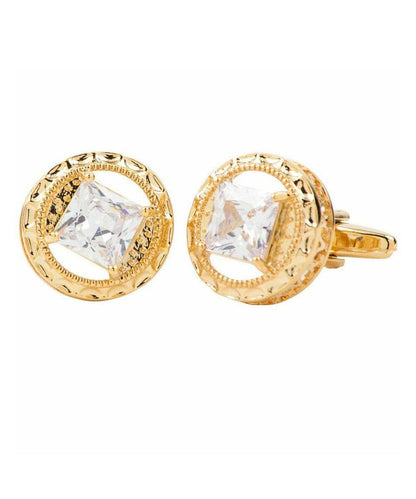Vittorio Vico Gold Iced Wedding Cufflinks in Gift Box: CL100x Series - CL 1001 - Cufflinks - Vittorio Vico
