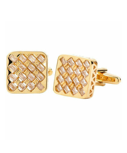 Vittorio Vico Gold Iced Wedding Cufflinks in Gift Box: CL100x Series - CL 1002 - Cufflinks - Vittorio Vico