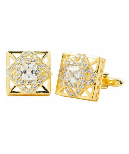 Vittorio Vico Gold Iced Wedding Cufflinks in Gift Box: CL100x Series - CL 1003 - Cufflinks - Vittorio Vico