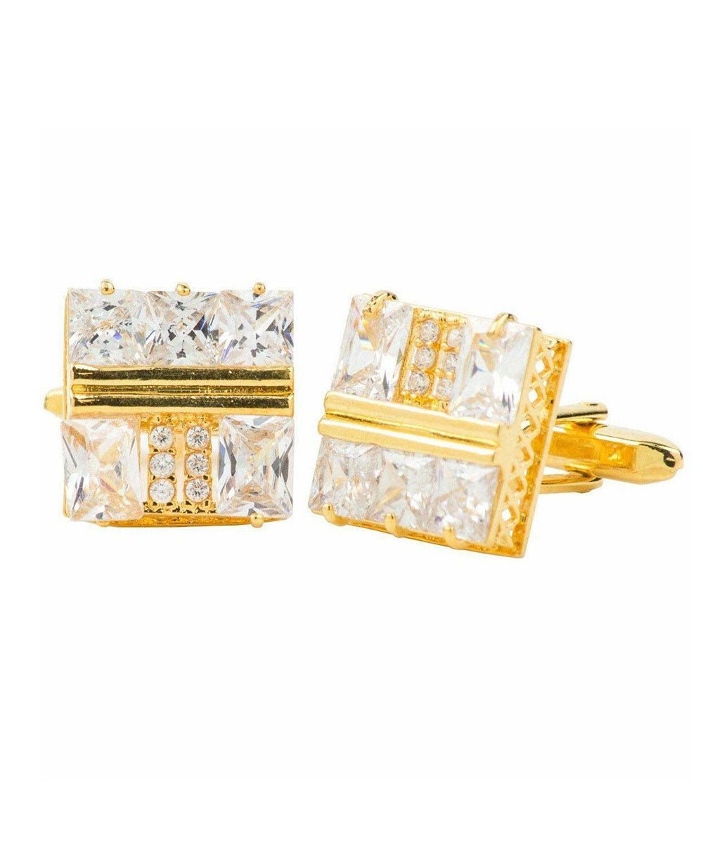 Vittorio Vico Gold Iced Wedding Cufflinks in Gift Box: CL100x Series - CL 1006 - Cufflinks - Vittorio Vico