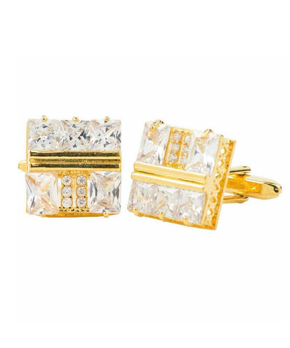 Vittorio Vico Gold Iced Wedding Cufflinks in Gift Box: CL100x Series - CL 1006 - Cufflinks - Vittorio Vico