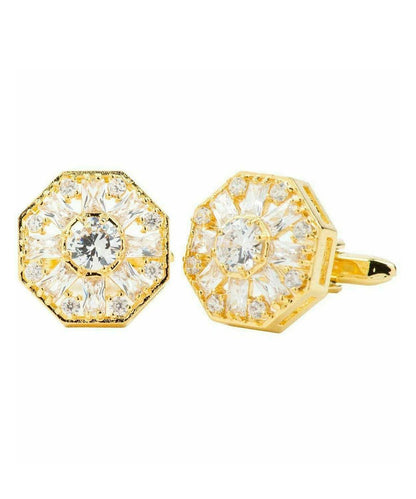 Vittorio Vico Gold Iced Wedding Cufflinks in Gift Box: CL100x Series - CL 1007 - Cufflinks - Vittorio Vico