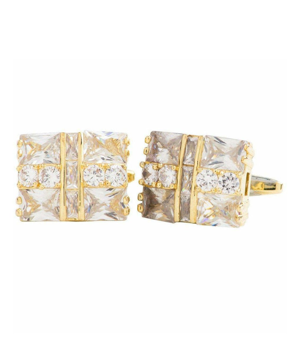 Vittorio Vico Gold Iced Wedding Cufflinks in Gift Box: CL100x Series - CL 1009 - Cufflinks - Vittorio Vico