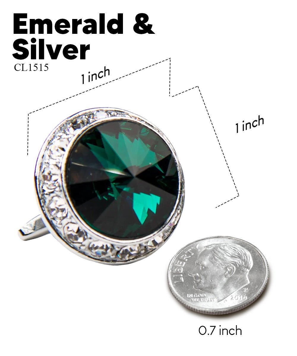 Vittorio Vico Large Bling Colorstone Cufflinks: CL15XX Series - Black and Gold - Cufflinks - Vittorio Vico
